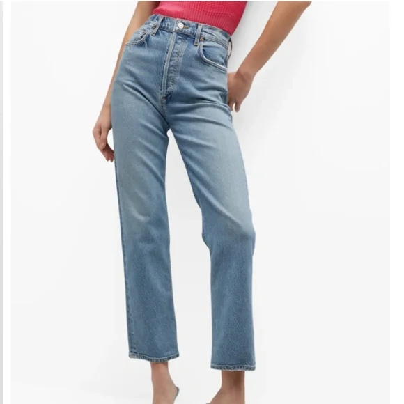 NWT $218 AGOLDE Stovepipe High Rise Straight Jeans in Helm - sizes 25 and 28! - Picture 6 of 7